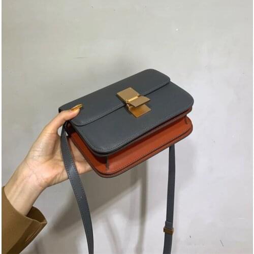 Factory Genuine Leather Women Bag Luxury Design Handbag Famous Brand Fashion Simple Pink Crossbody Tofu Bag for Women 2021