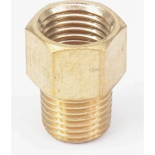 1/4" BSPT Male x 1/4" NPT Female Brass Pipe Fitting Connector Adapter For Pressure Gauge Air Gas Fuel Water Pressure 229 PSI