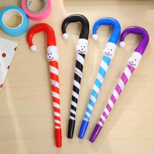 1pcs Christmas Snowman Hat Ballpoint Pen South Korea Kawaii Cartoon Expression Pens Christmas Gifts Office Supplies