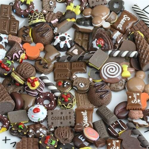 10PC Resin Chocolate Desert Cake Flatback Charm Cabochon DIY Resin Craft Decoration Embelishment
