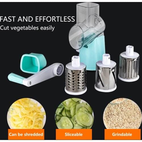 3 In 1 Manual Vegetable Cutter Slicer Multifunctional Round Mandoline Slicer Potato Cheese Kitchen Gadgets Kitchen Accessories