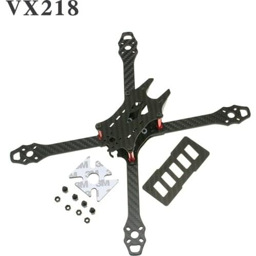 AlfaRC Raptor VX218 218MM 6mm Carbon Fiber Frame 5inch 2Pair 5043 Propeller 2.5cm SoloGood Battery StrapRC Drone Frame kit
