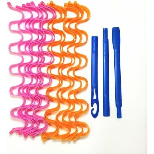 12PCS 55CM DIY Magic Hair Curler Hairstyle Roller Sticks Durable Beauty Makeup Curling Hair Styling Tools Wave Hair Style