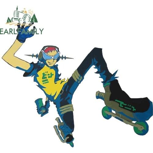 EARLFAMILY 13cm x 11.1cm for Jet Set Radio Cartoon Car Sticker Scratch-Proof Sunscreen Decal Refrigerator Bumper Vinyl Car Wrap