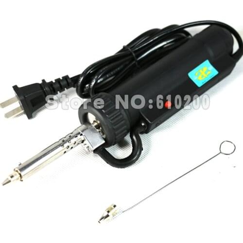 High quality 30W 220V 50Hz Electric Vacuum Solder Sucker Welding Desoldering Pump+ 2/PCS Nozzle 1.0mm and 2.5mm