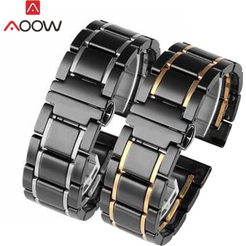 20mm 22mm Ceramic Strap Luxury Rose Gold Replace Band for Samsung Galaxy Watch 3 42mm 46mm Gear S3 Huawei GT 2 Amazfit GTR 47mm