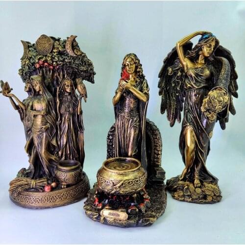 Creative Celtic Danu Triple Goddess Statue Hope Honor Resin Greek Crafts Statue Garden Sculpture Home Office Decoration