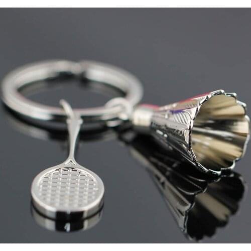 Creative badminton racket keychain badminton modeling key pendant activities advertising exhibition small gifts