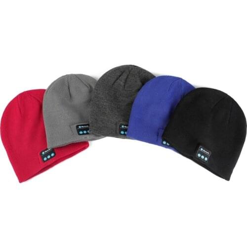 Hot Selling Bluetooth Music Headset Beanie Built-in Stereo Speaker Knitted Hat for Men Women Running Cap Outdoor Sports