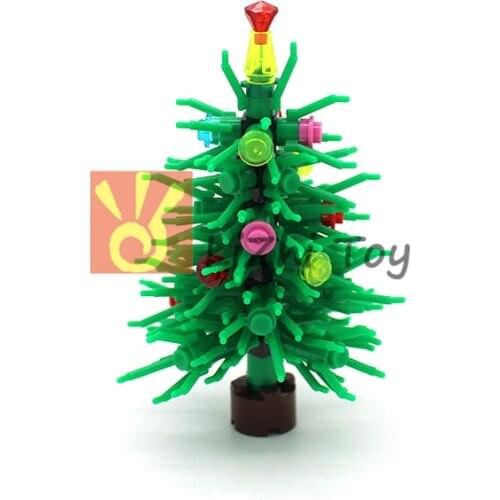 Moc DIY Garden Tree Courtyard Enlighten Building Block Bricks Compatible Potted Plant Decoration with