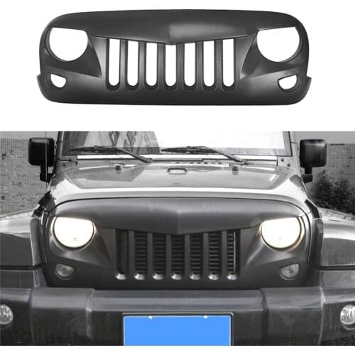 For JK TJ Front Grill For Wrangler TJ JK JKU 1997-2017 Front Racing Grill Upper Bumper Grilles Mesh Cover Grills Grille