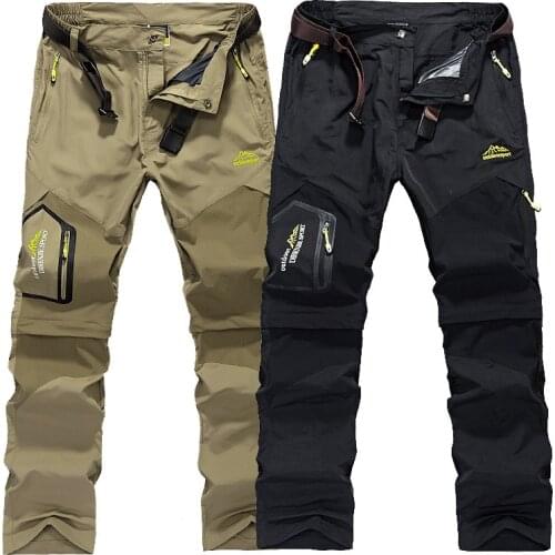 Mens Removable Hiking Pants Summer Outdoor Camping Trekking Fishing Trousers Breathable Quick Dry Thin Pants Sports Shorts 6XL