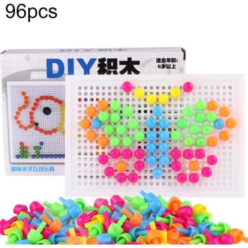 Creative 296 Mushroom Nail Toys Fighting Board Combination Kindergarten Children Clever Nail Puzzle 3-7 Years Old