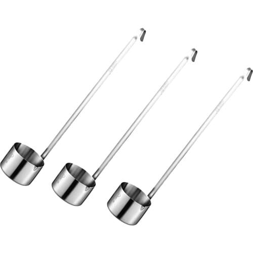 Set of 3 Wine Dipper Beer Pouring Measure Spoons - Hanging Sauce Ladle with Hook - 50ML