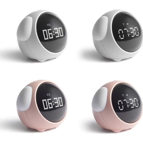 Table Clock Expression Alarm Clock Pixel Alarm Clock Bedside Kids Night Wake Up Light Multi Function Alarm Clock Night Light