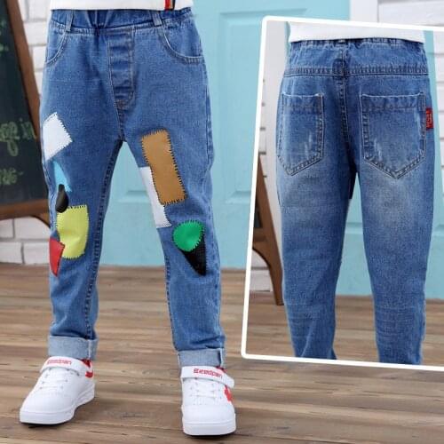 2017 new spring autumn Girls Kids Boys Geometric jeans trousers pants comfortable cute baby Clothes Children Clothing 10W
