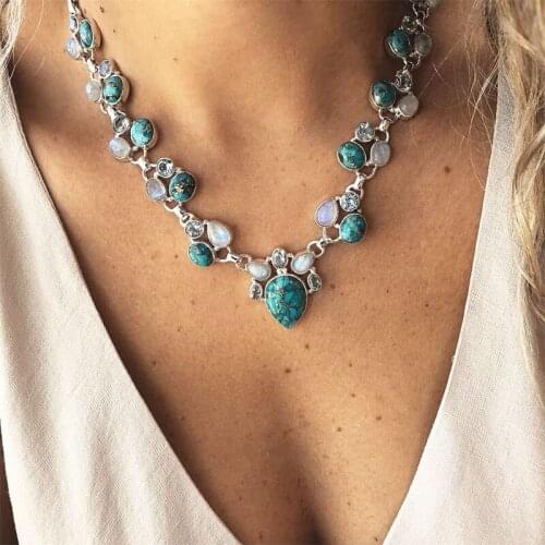 New Temperament Fashion Color Boho White Green Flowers Women For Necklaces Beads Choker Pendants Necklaces For Women Gift