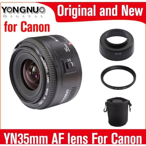 Yongnuo 35mm lens YN35mm F2 lens For canon Wide-angle Large Aperture Fixed Auto Focus Lens EF Mount EOS Camera can be choose bag