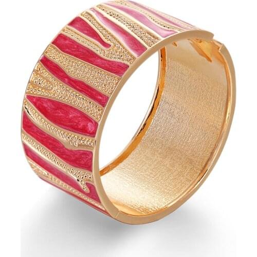 ORNAPEADIA Dripping Oil Bangles for Women Fashion Charm Bracelet for Girls Luxury Jewelry Vintage Alloy Bangles