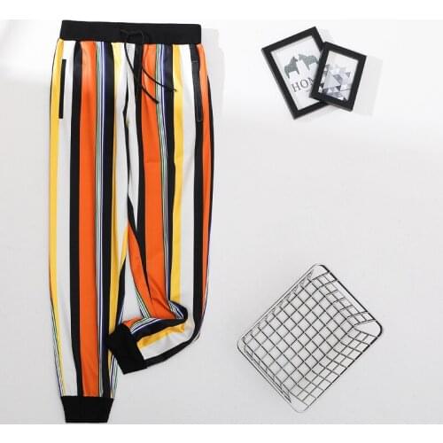 Autumn New Print Stripe Pants Men Pants England Style Trousers Sweatpants Women ropa de hombre Joggers Men Casual Party Pants