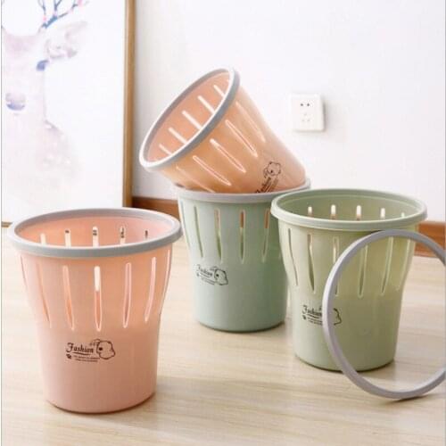 Plastic Pressure Ring Trash Bin Household Uncovered Trash Can Trash Basket Classification Kitchen Trash Can