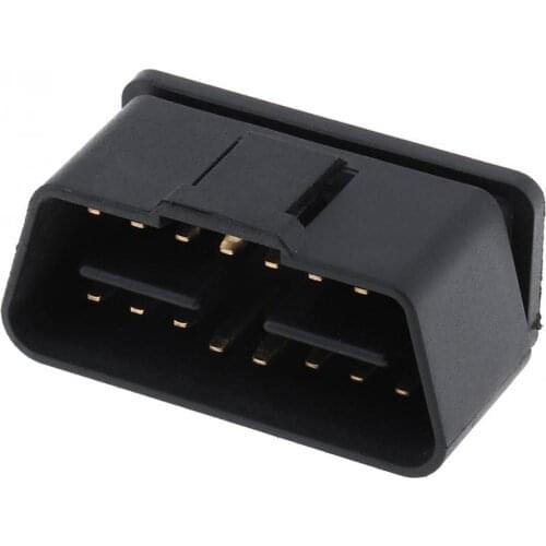 Universal OBD-II 90 Degrees 16 Pin Male Black Car Connector Wire Sockets Connector Plug with Gold Plating Pin