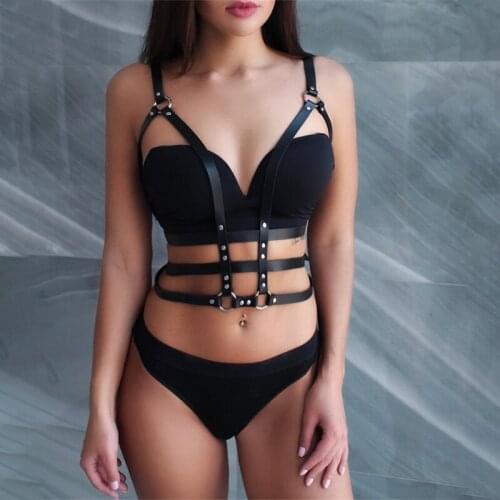 Leather Harness Women Bondage Chest Harness Harajuku Garter Sword Belts Costumes Gothic Fetish Wear Bdsm Sex Fetish Suspender