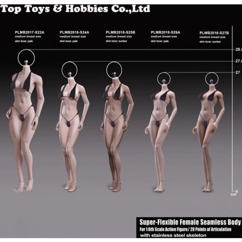 1/6 Pale Color PHICEN TBLeague 1/6 Super Flexible Female Seamless Petite Body S24A/ 25B / 26A /27B for Lolita Athena Head