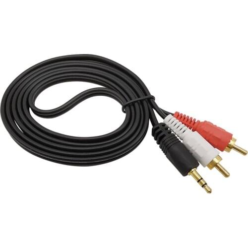 1Pcs Length 1.5Meters Dual RCA Male Plug to 3.5mm Male Plug AUX Stereo PC AV Audio Splitter Cable Connector