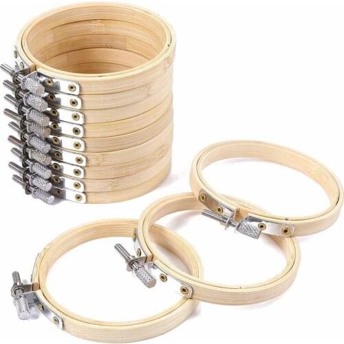 10PCS Bamboo Embroidery Cross Stitch Hoops Frame Set Wooden Hoop Rings DIY Craft 8/10/13/15CM