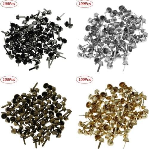 100Pcs Bags Ornaments Round Bucket Shape Leather Bag Nails Vintage Decorative Studs Sewing Pins for DIY Clothing Handbag Crafts
