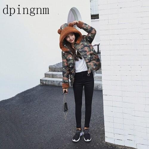 2018 Winter Jacket women Plus Size Womens Parkas Thicken Outerwear solid hooded Coats Short Female Slim Cotton padded