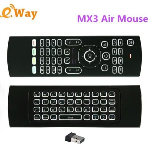 2020 Hot selling MX3 Air Mouse Backlight MX3 2.4G Wireless Keyboard IR control Air Mouse Backlit For Android TV Box PC