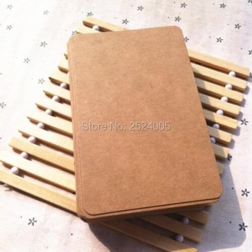Free shipping kraft paper blank card/6x10cm round corner Blank word cards/DIY bookmarks/Host card/Message card