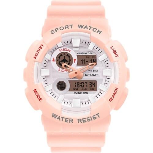 Fashion Women Watch Multifunctional Quartz Sports Watches Lady Auto Date LED Digital 50M Waterproof Clocks Girl Woman Wristwatch