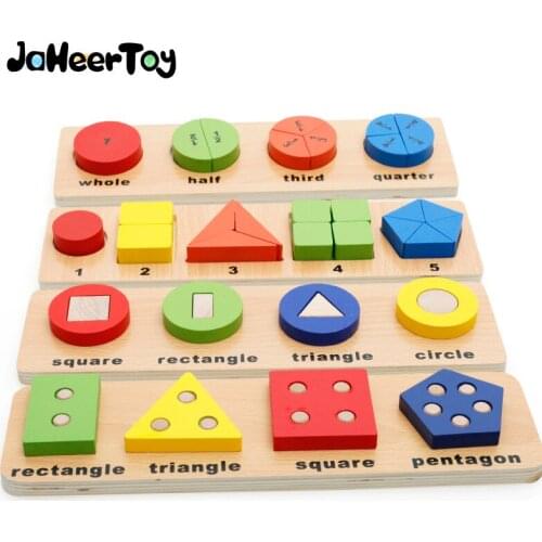 JaheerToy Wooden 3D Puzzle for Children Baby Toys Shape Pairing Equal Division Percentage Montessori Education