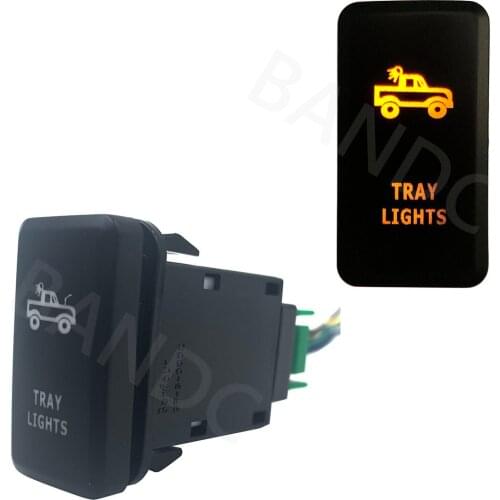 Dual Orange Led Lamp,TRAY LIGHTS On Off SPST Push Switch for Toyota Prado 120, Toyota Car Accessory, 3Amp 12V,+ Wiring Connector
