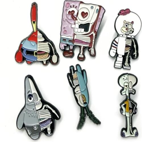 HOSENG Halloween Fashion Skull Animals Alloy Brooch Anime Gothic Creative Jewelry Enamel Pin Lapel Coat Trendy Badge Gift HS_226