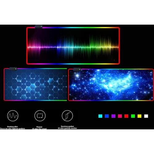 RGB backlit gaming mouse pad oversized black keyboard pad gaming luminous mouse pad rgb gaming mouse pad