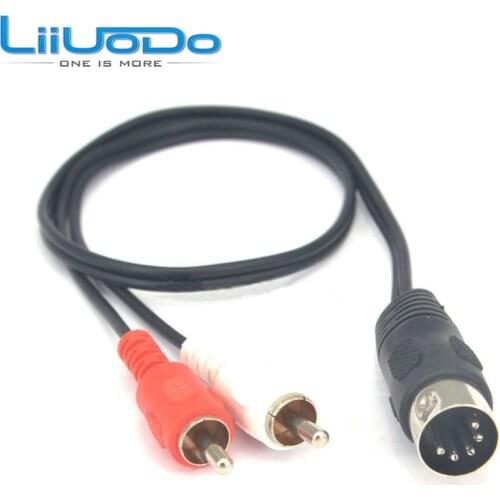 5-Pin DIN Male MIDI Cable to 2 Dual RCA Male Plug Audio Cable For Naim, Quad Stereo Systems 50CM 150CM