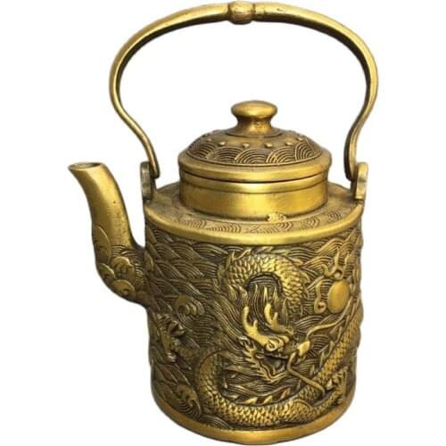 Chinese Old Copper Collection Pure Copper wine pot teapot