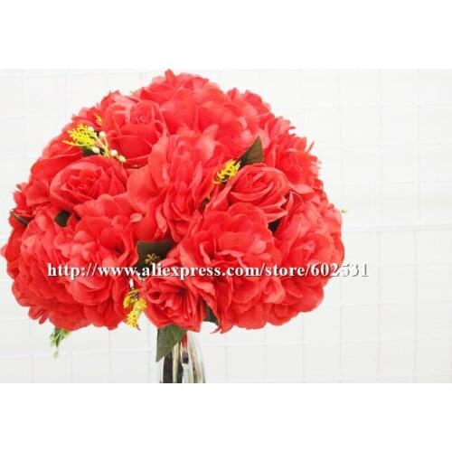 SPR RED Free shipping!10pcs/lot wedding road lead artificial flower ball table flowers centerpiece flower balls decoratio
