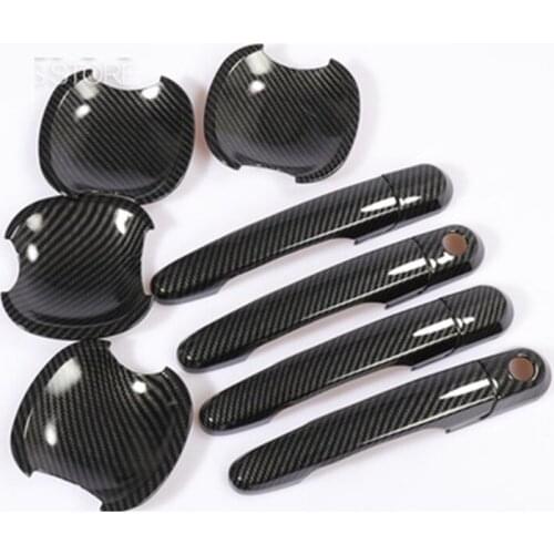 For Hyundai Tucson 2006-2014 Carbon fiber Handle Cover/ABS Door Bowl Cap Cover Trims Car-Styling Accessories