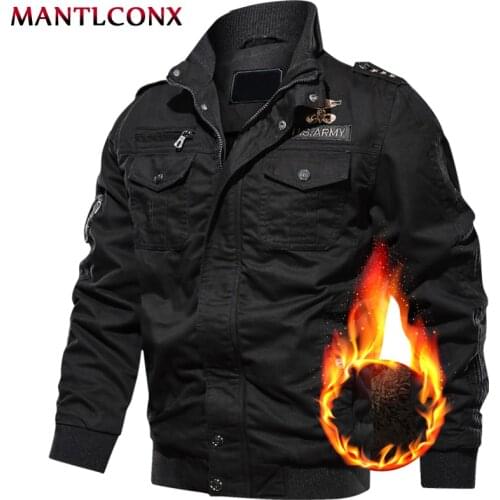MANTLCONX 6XL Military Jacket Men Winter Casual Thick Thermal Coat Army Pilot Jackets Air Force Cargo Jacket Windbreaker Pakas
