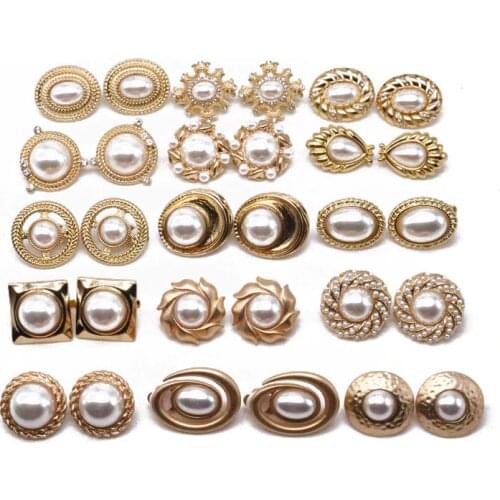 White Elegant Pearls Cute Clip Earrings For Women Wedding Jewelry