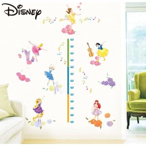 Disney childrens room cartoon wall stickers bedroom living room kindergarten baby stickers princess dance height stickers
