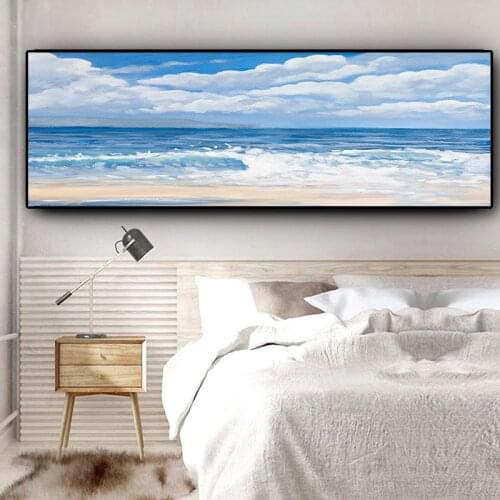 Natural Sky Ocean Sea Beach Landscape Wall Art Pictures Painting Wall Art for Living Room Home Decor (No Frame)