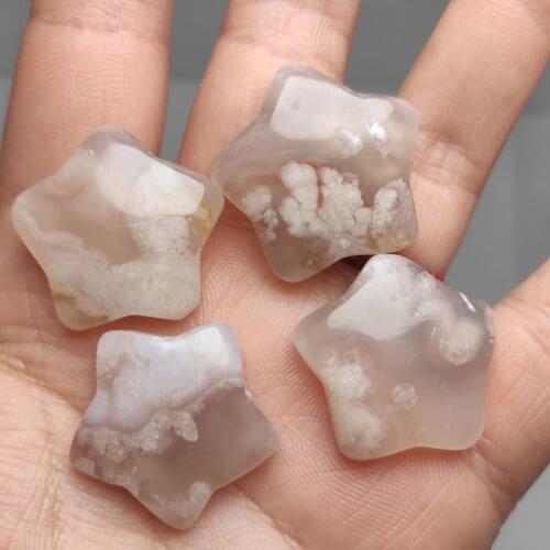 Natural Snowflake Cherry Blossom Agate Star Shaped Crystal Gemstone Healing Natural Stones and Minerals