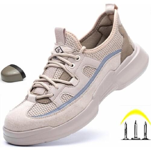 Summer Outdoor Construction Work Safety Shoes Non-slip Wear-resistant Designer Sneakers Steel Toe Cap Indestructible Work Boots