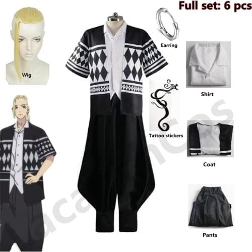 Cosplay Clothing Tokyo Revengers Sano Manjirou Ryuguji Ken Haori Costume Anime Clothes Kimono Shirt Halloween Bloomers Sets Wigs